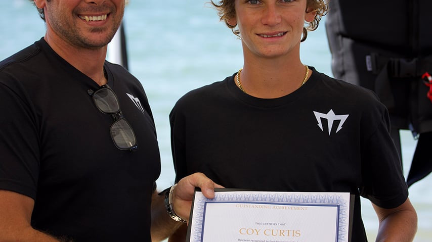 Fast Powersports Dustin Motzouris presents Coy with a new 2024 F1 Watercraft